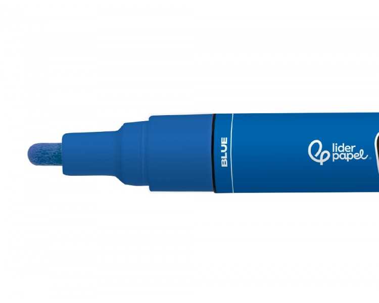 Rotulador liderpapel acrylic base agua todo tipo de superficie punta redonda 3 mm azul