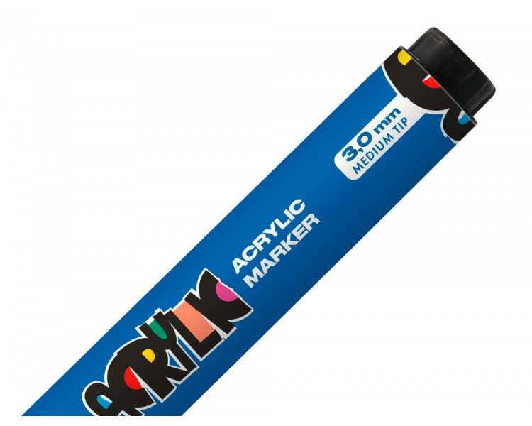 Rotulador liderpapel acrylic base agua todo tipo de superficie punta redonda 3 mm azul