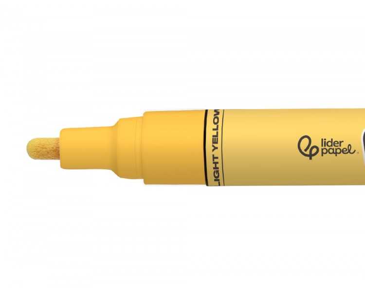 Rotulador liderpapel acrylic base agua todo tipo de superficie punta redonda 3 mm amarillo claro