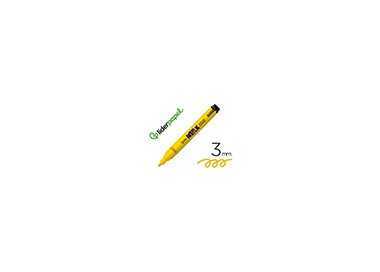 Rotulador liderpapel acrylic base agua todo tipo de superficie punta redonda 3 mm amarillo