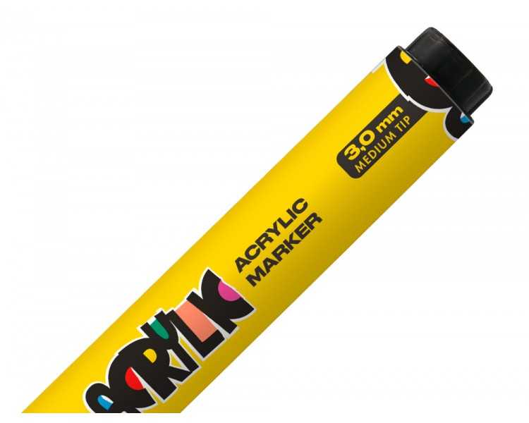 Rotulador liderpapel acrylic base agua todo tipo de superficie punta redonda 3 mm amarillo