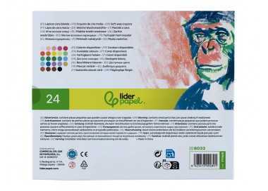 Lapices cera blanda liderpapel redonda caja de 24 unidades colores surtidos Lapices cera blanda liderpapel redonda caja de 24 unidades colores surtidos