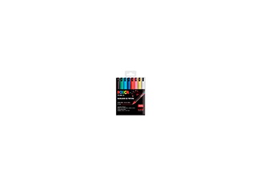 Rotulador uni posca pc1mr/8c marcador de pintura punta extrafina 0,7 mm estuche de 8 unidades colores basicos
