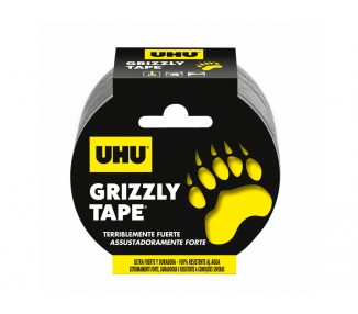 Cinta adhesiva uhu americana grizzly tape ultrafuerte color plata 10 mt x 48 mm