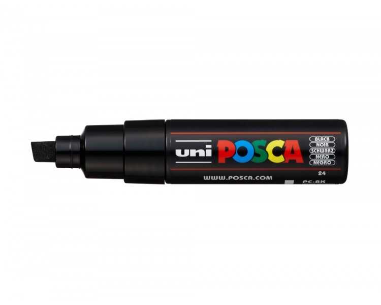 Rotulador uni posca pc-8k marcador de pintura punta biselada 8 mm negro