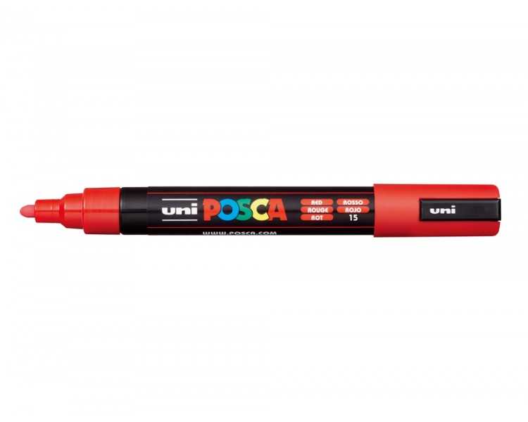 Rotulador uni posca pc-5m marcador de pintura punta conica 1,8-2,5 mm rojo