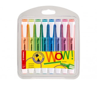 Rotulador stabilo fluorescente swing cool estuche 8 unidades colores surtidos