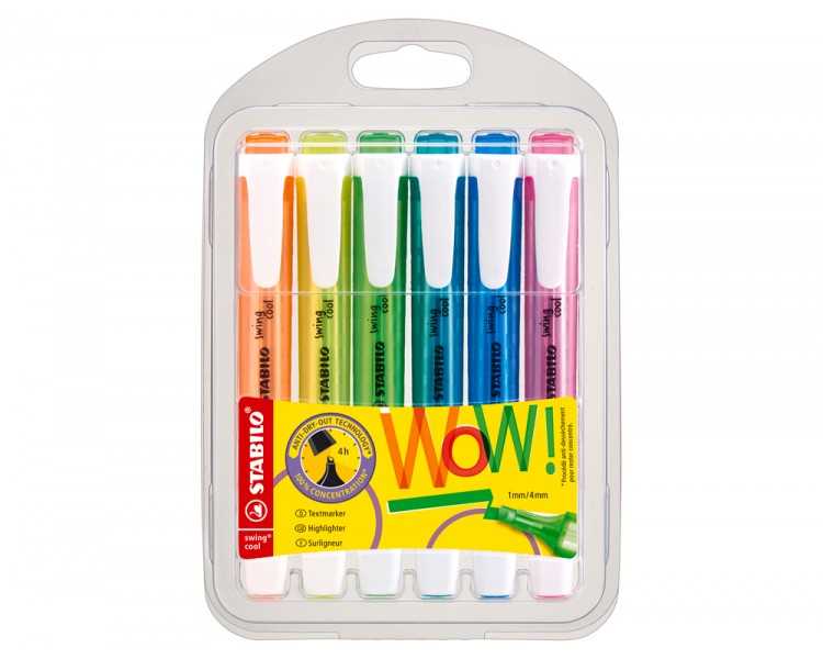 Rotulador stabilo fluorescente swing cool swing cool estuche 6 unidades colores surtidos