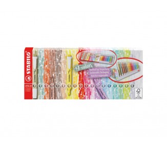 Rotulador stabilo fluorescente swing cool nature colors estuche de 18 unidades colores surtidos