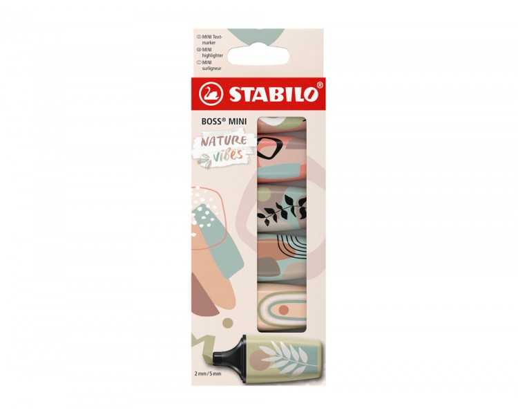 Rotulador stabilo boss mini naturevibes estuche de 6 unidades colores surtidos