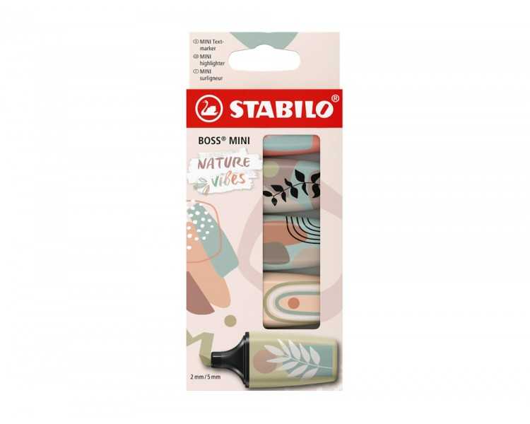 Rotulador stabilo boss mini naturevibes estuche de 5 unidades colores surtidos