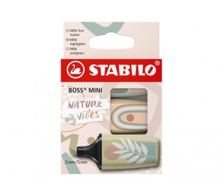 Rotulador stabilo boss mini naturevibes estuche de 3 unidades colores surtidos