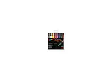 Rotulador uni posca pc-5m/8c estuche de 8 unidades colores oscuros surtidos
