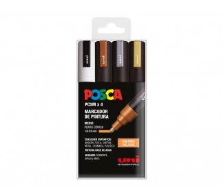 Rotulador uni posca pc-5m/4c estuche de 4 unidades colores galaxia surtidos
