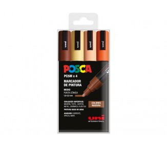 Rotulador uni posca pc-5m/4c estuche de 4 unidades colores madera surtidos