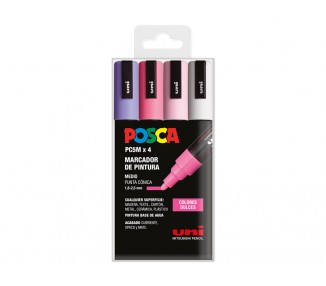 Rotulador uni posca pc-5m/4c estuche de 4 unidades colores dulces surtidos