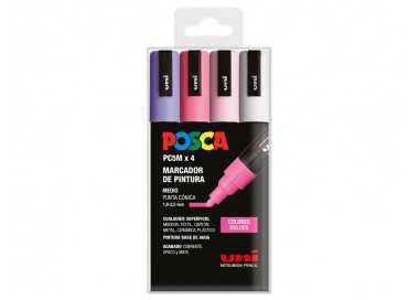 Rotulador uni posca pc-5m/4c estuche de 4 unidades colores dulces surtidos