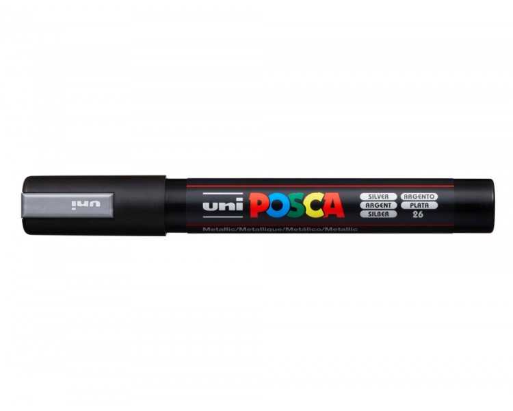 Rotulador uni posca 1,8 - 2,5 mm pc-5m plata