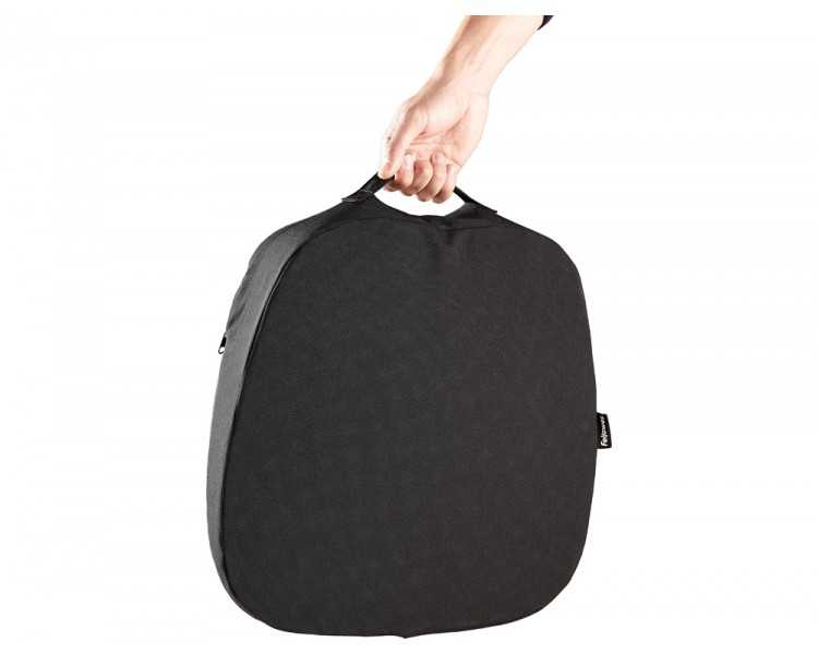 Cojin de asiento fellowes breyta en cuña color negro 90x430x430 mm