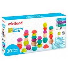 Juego miniland towering beads piezas de maderas para trabajar la logica