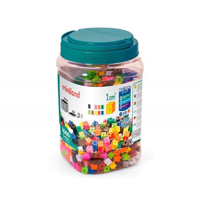 Juego miniland surtido de 1000 cubos de 1 cm para apoyar conceptos matematicos 125x215x125 mm