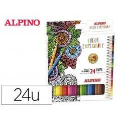 Lápices de colores alpino experience acuarelable mina premium 3,3 mm caja metálica de 24 unidades colores - Imagen 1