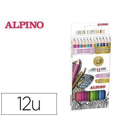 Lápices de colores alpino experience acuarelable mina premium 3,3 mm special colors caja de cartón de 7 colores - Imagen 1