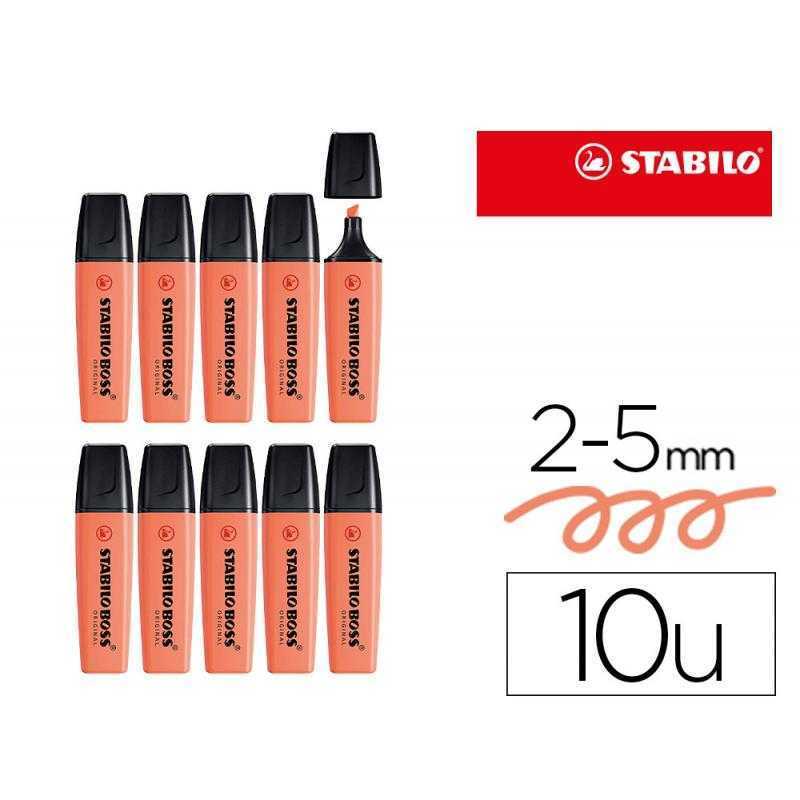 Rotulador stabilo boss fluorescente 70 pastel coral meloso