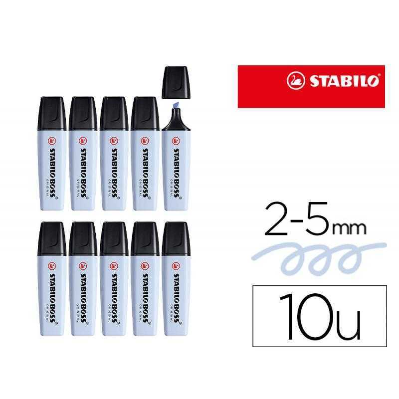Rotulador stabilo boss fluorescente 70 pastel azul nublado