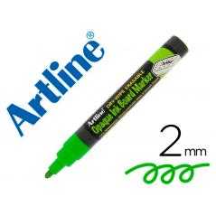 Rotulador artline pizarra epd-4 color verde fluorescente opaque ink board punta redonda 2 mm