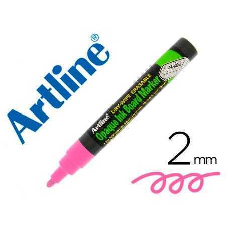 Rotulador artline pizarra epd-4 color rosa fluorescente opaque ink board punta redonda 2 mm