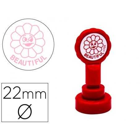 Sello artline emoticono precioso color rosa 22 mm diametro