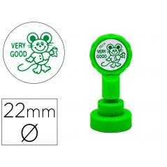Sello artline emoticono muy bien color verde 22 mm diametro