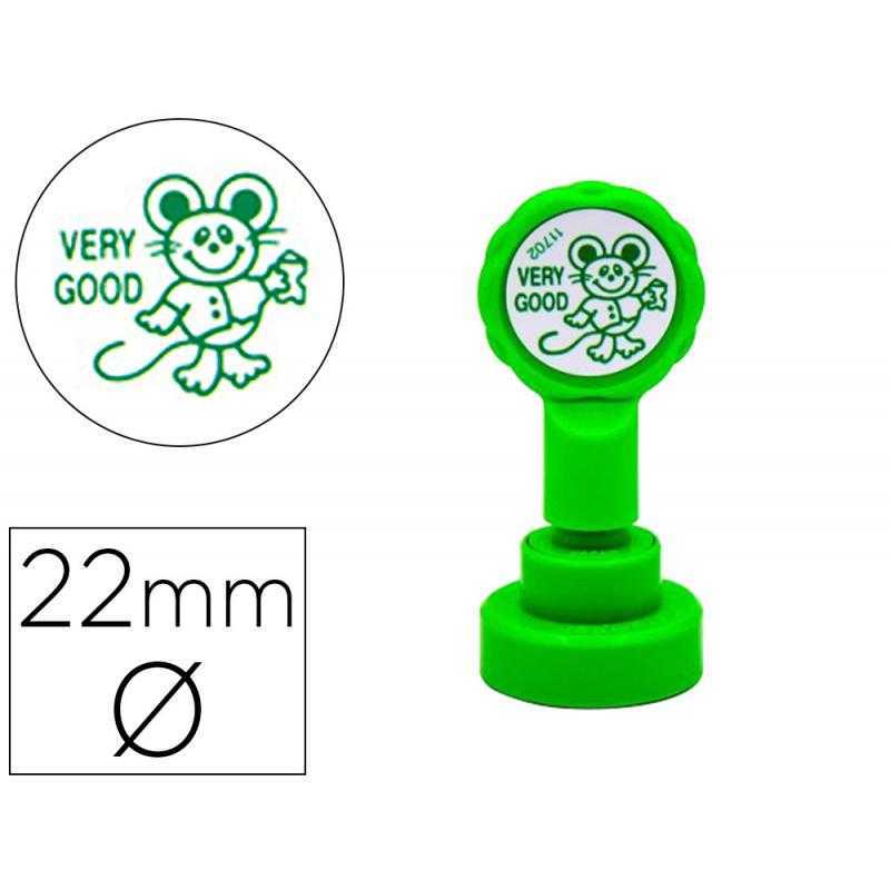 Sello artline emoticono muy bien color verde 22 mm diametro