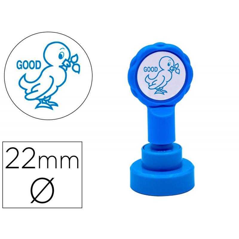Sello artline emoticono bien color azul 22 mm diametro