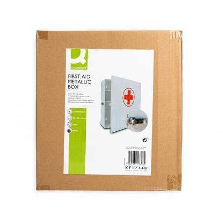 Botiquin q-connect metalico 4 compartimentos vacio primeros auxilios 330x360x120 mm