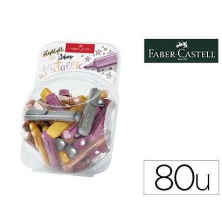 Rotulador faber fluorescente texliner 46 color metalico bombonera 80 unidades colores surtidos