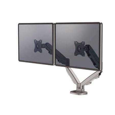 Brazo para monitor fellowes serie eppa ajustable altura 2 pantallas normativa vesa hasta 10 kg plata