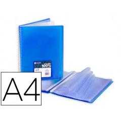 Carpeta carchivo archivex star escaparate con espiral 40 fundas din a4 azul