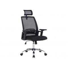 Silla de direccion q-connect ergonomica base metal respaldo alto con reposacabeza ajustable