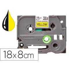 Cinta q-connect tze-641 amarillo-negro 18mm longitud 8 mt - Imagen 1