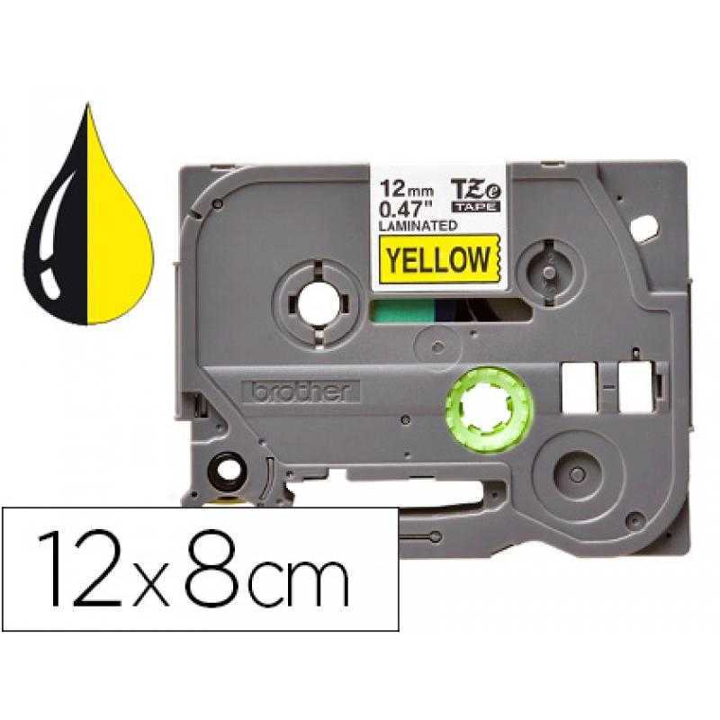 Cinta q-connect tze-631 amarillo-negro 12mm longitud 8 mt - Imagen 1