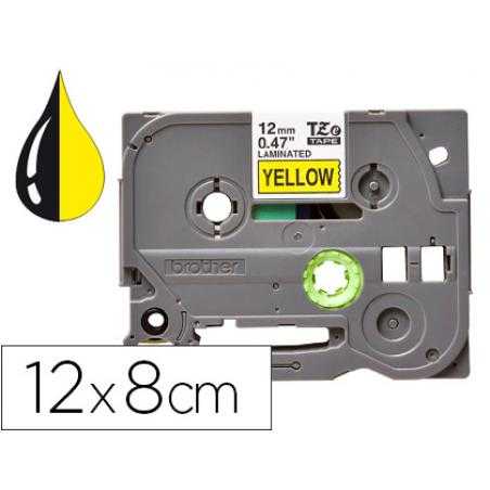 Cinta q-connect tze-631 amarillo-negro 12mm longitud 8 mt - Imagen 1