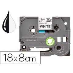 Cinta q-connect tze-241 blanco-negro 18mm longitud 8 mt - Imagen 1