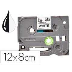 Cinta q-connect tze-231 blanco-negro 12mm longitud 8 mt - Imagen 1