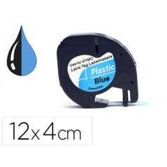 Cinta q-connect 12mm x 4mt negro-ultra azul para maquina letratag - Imagen 1