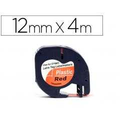 Cinta q-connect 12mm x 4mt negro-rojo cosmico para maquina letratag - Imagen 1