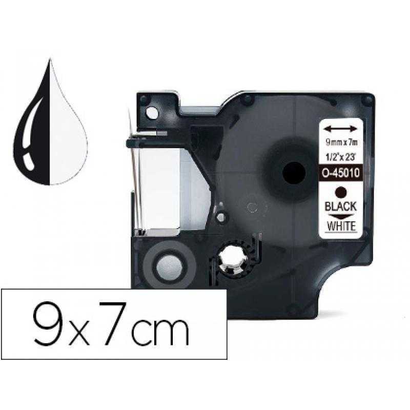 Cinta q-connect 1000 negro-blanco 9 mm x 7mt dymo - Imagen 1