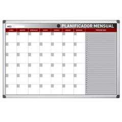 Planning magnetico bi-office mensual lacado marco aluminio rotulable 60x45 cm - Imagen 1