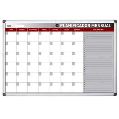 Planning magnetico bi-office mensual lacado marco aluminio rotulable 60x45 cm - Imagen 1